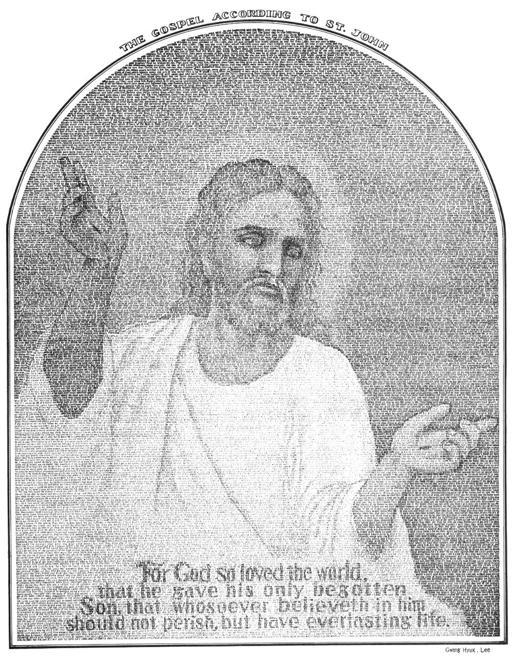 Portrait of Jesus using text from the Book of John