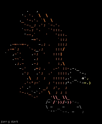 Ascii representation of an eagle by Joan G. Stark